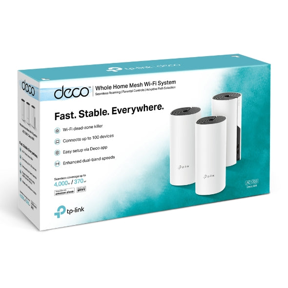 TP Link Deco M4 AC1200 Whole Home Mesh Wi-Fi System (3 Pack)