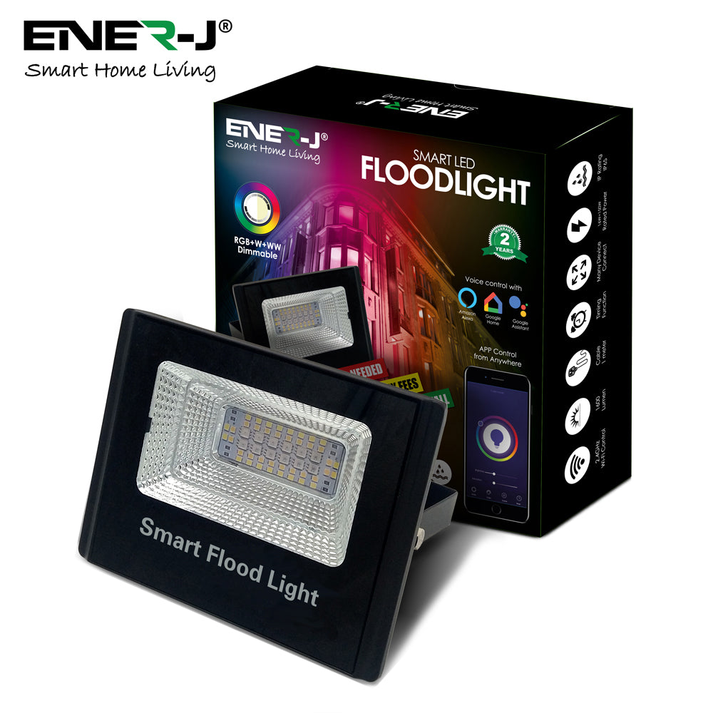 Wi-Fi Smart RGB+W+WW 16W LED Floodlight In ENERJSMART APP
